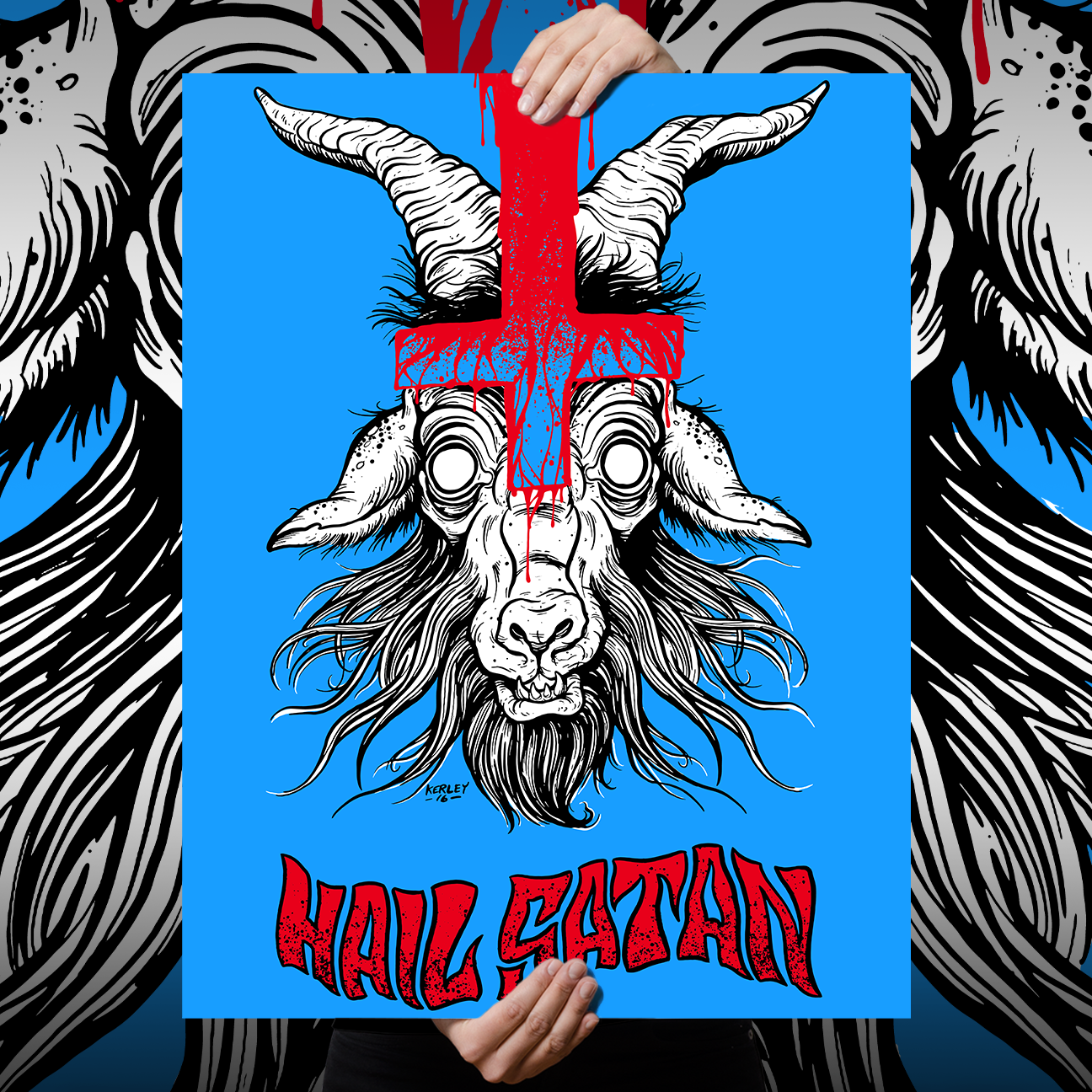 Abominable Electronics "Hail Satan" Giclee Print
