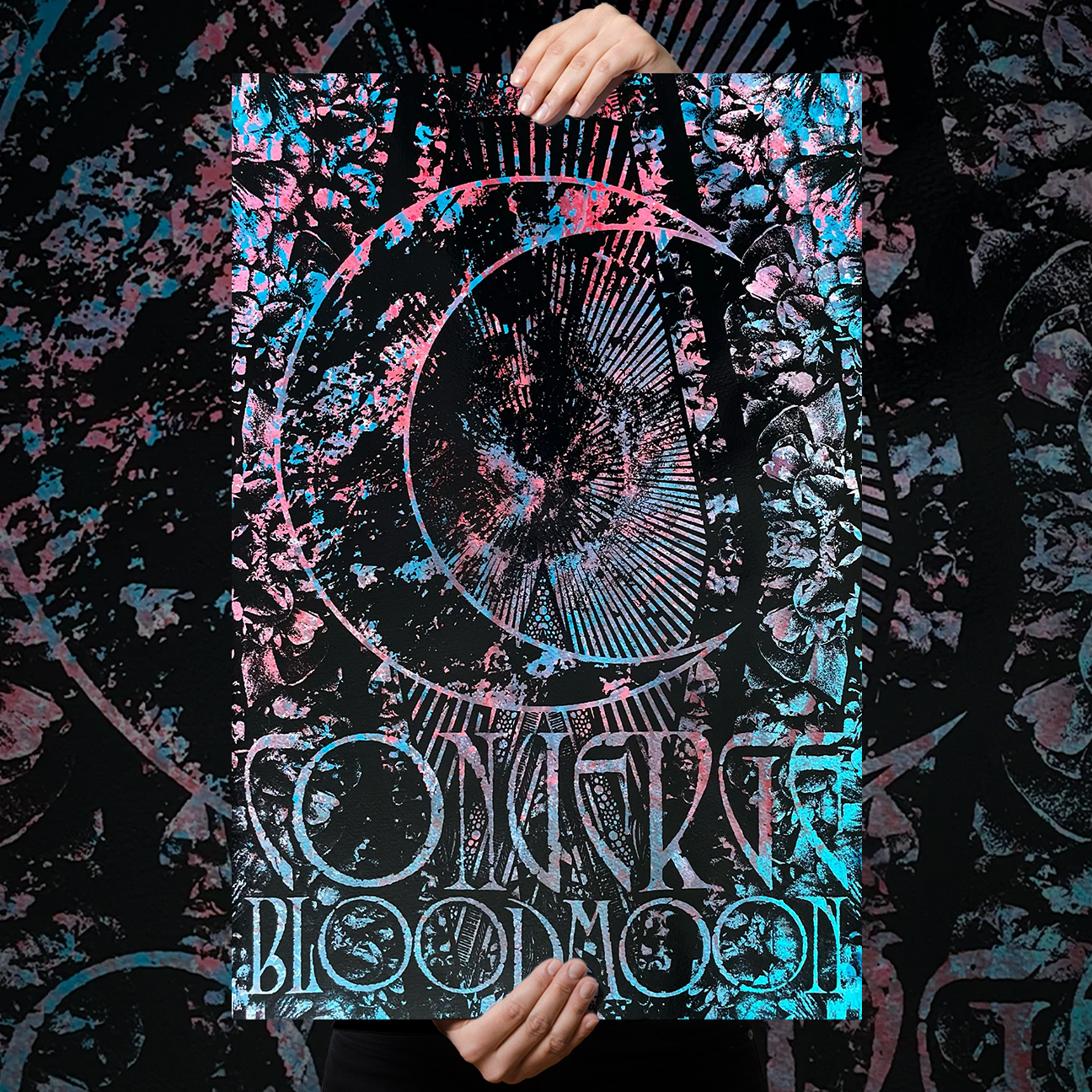 Thomas Hooper x J. Bannon "Converge Bloodmoon" Mixed Media Print