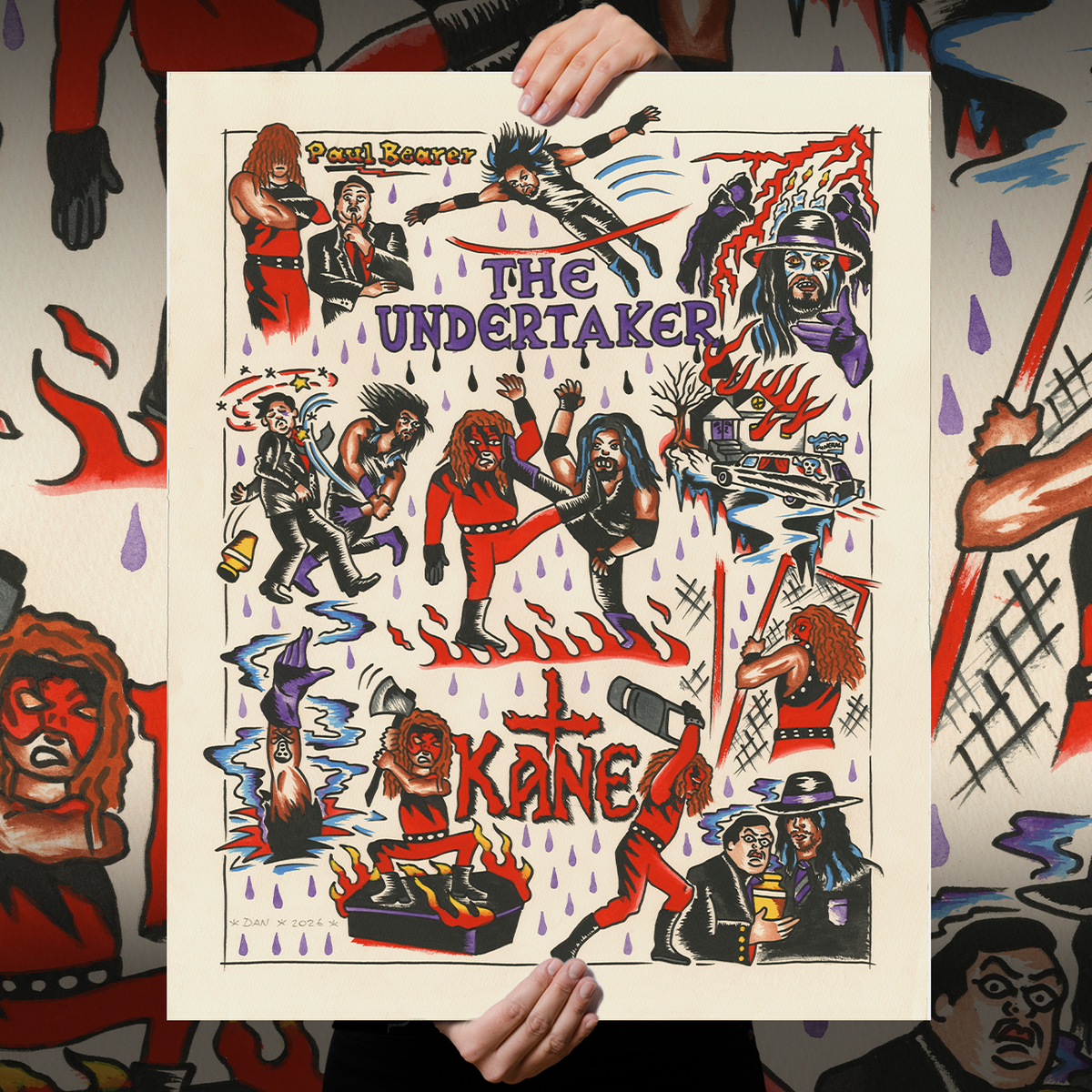 Dan Duquette "Undertaker & Kane" Giclee Print