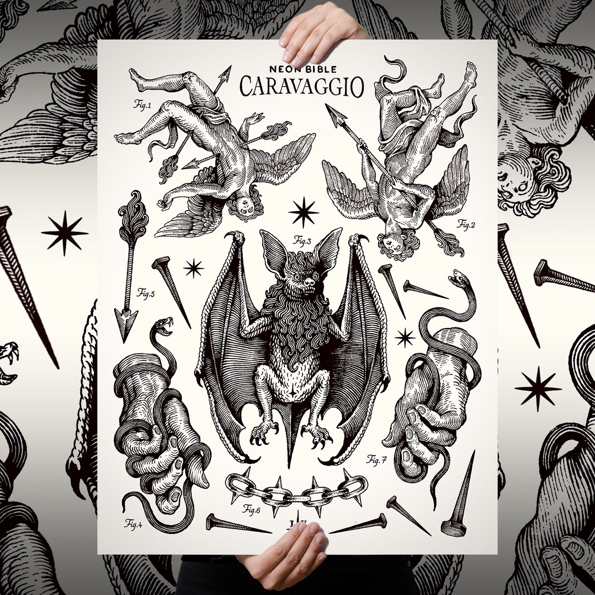 Docteur Lulu "Bat and Angels" Giclee Print