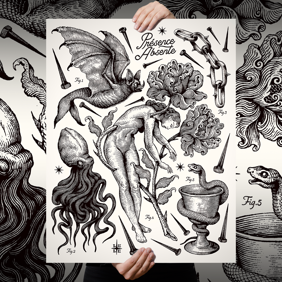 Docteur Lulu "Octopus and Chain" Giclee Print