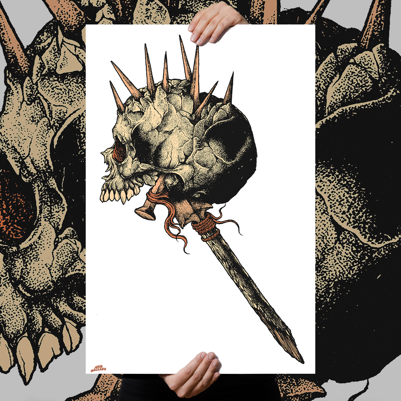 Juan Machado "Skull" Giclee Print
