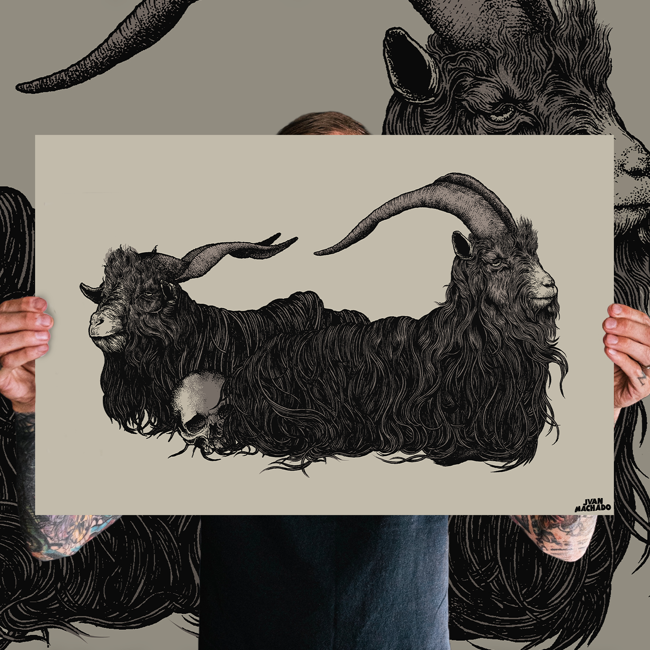 Juan Machado "Two Goats" Giclee Print