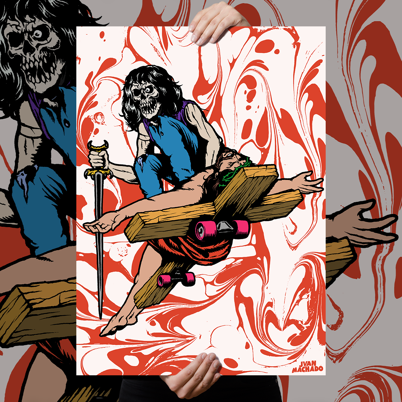 Juan Machado "God Hates Us All: Blood Edition" Giclee Print