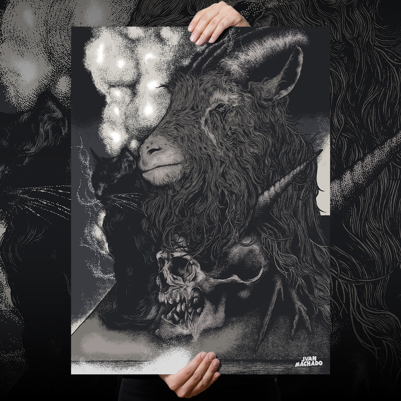 Juan Machado "Funeral: Grey" Giclee Print