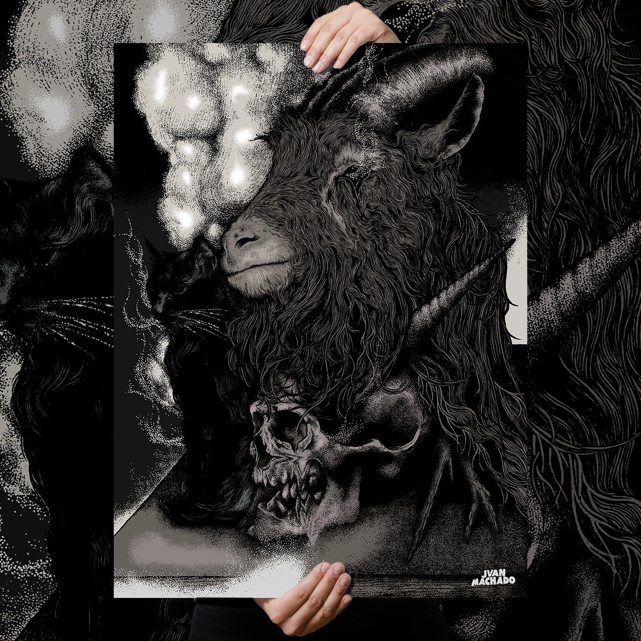 Juan Machado "Funeral: Black" Giclee Print