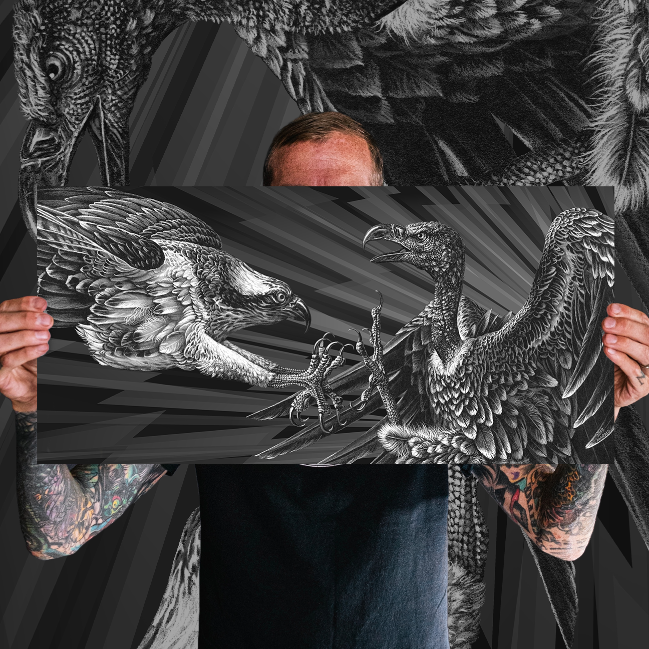 Marald Van Haasteren "Eagles Become Vultures" Dark Variant Giclee Print