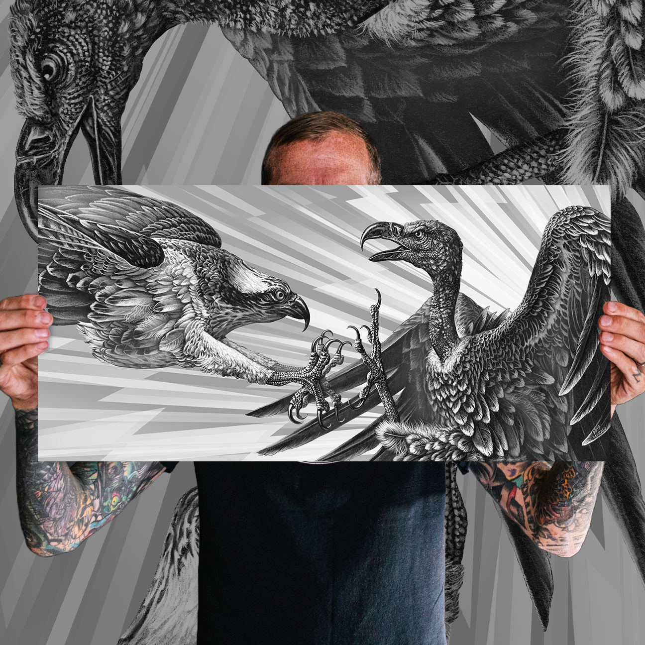 Marald Van Haasteren "Eagles Become Vultures" Light Variant Giclee Print