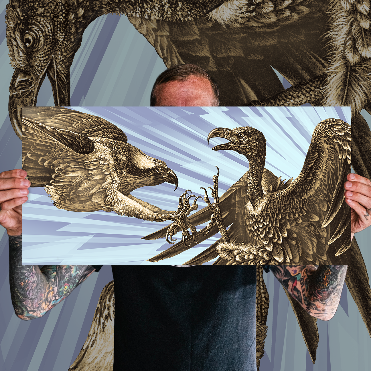 Marald Van Haasteren "Eagles Become Vultures" Color Variant Giclee Print
