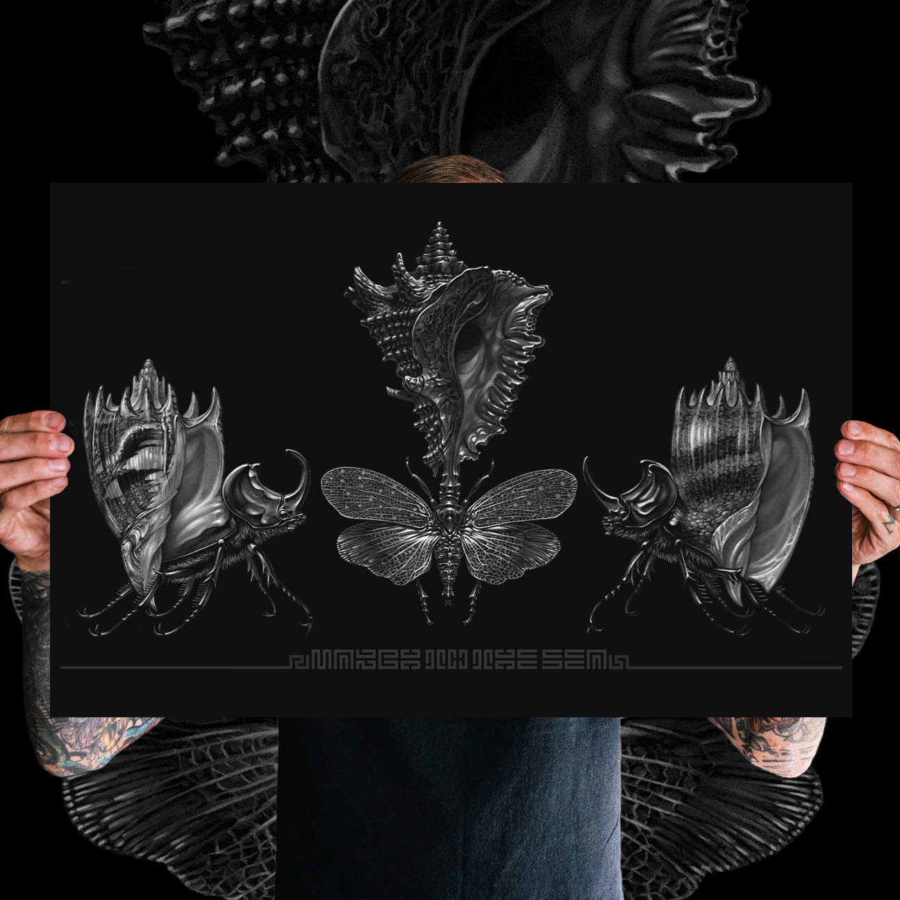 Marald Van Haasteren "March To The Sea: Black (w/ Text)" Giclee Print