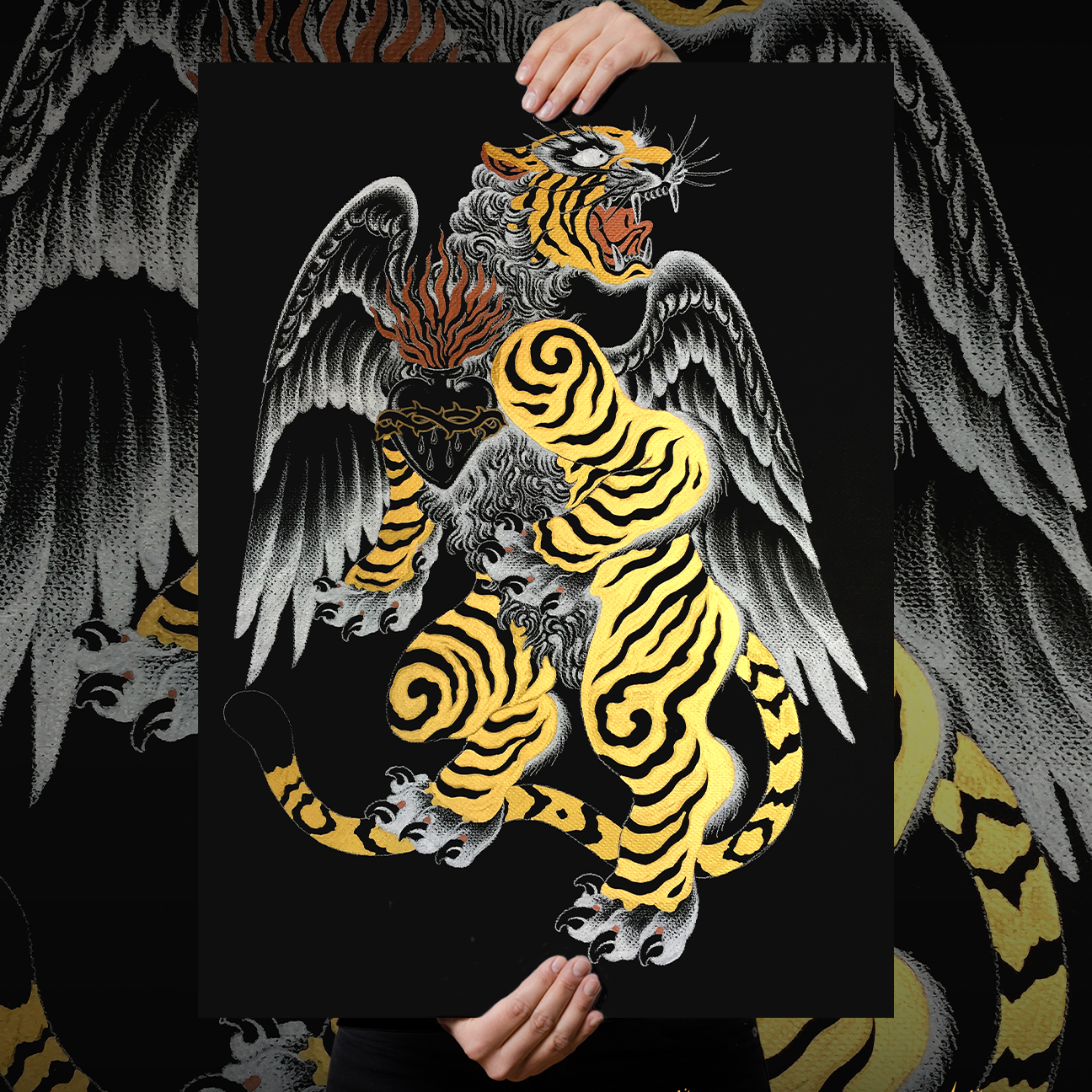 Marc Nava "Sacred Gold Tiger" Giclee Print