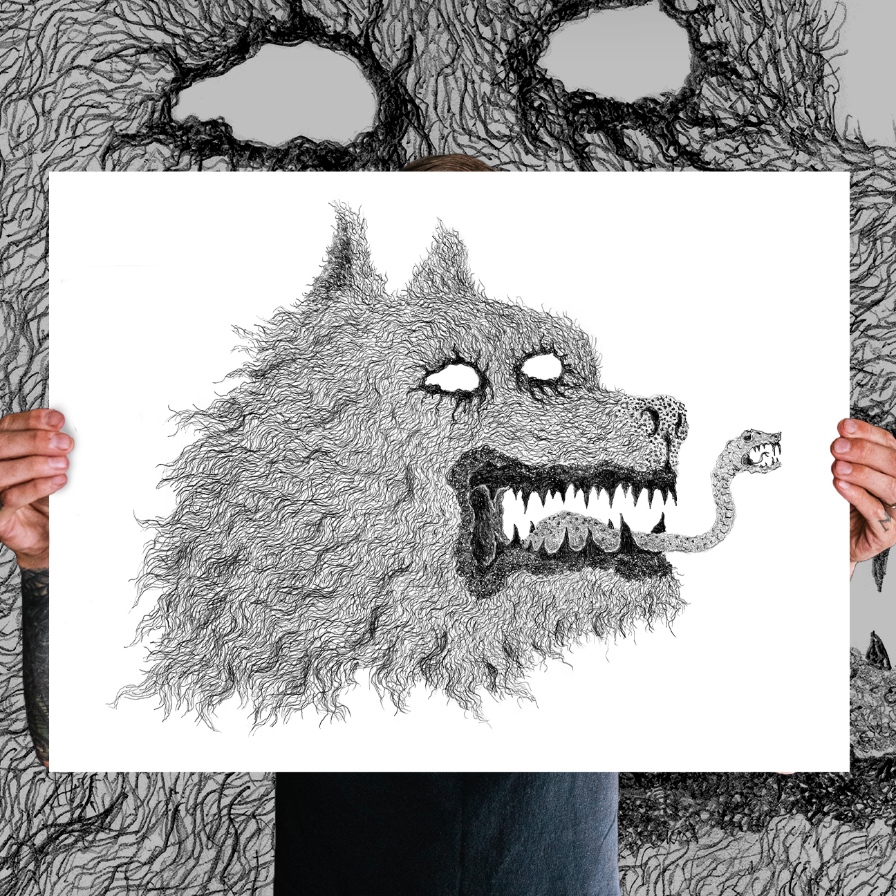 VBERKVLT "Wolf Snake" Giclee Print