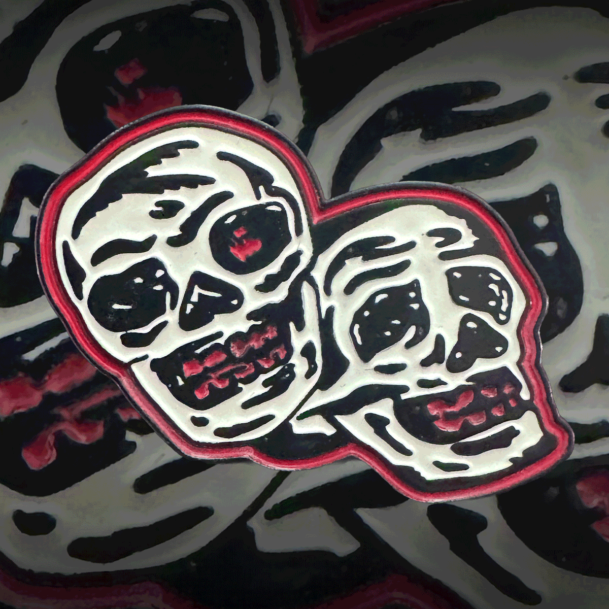 Dan Duquette "Glow-In-The-Dark Skulls" Enamel Pin